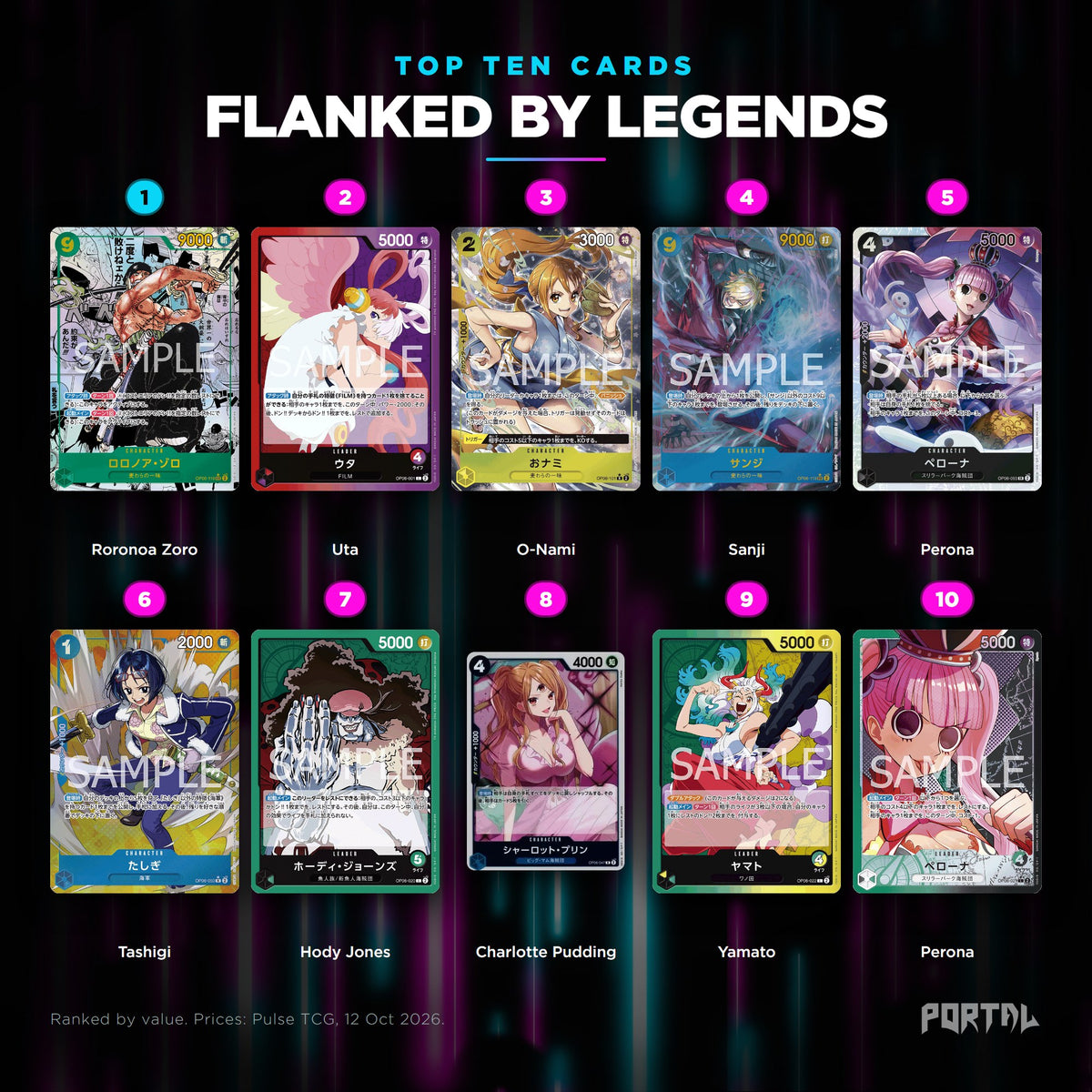Flanked By Legends Japanese top ten cards, prices from Pulse TCG, Portal TCG