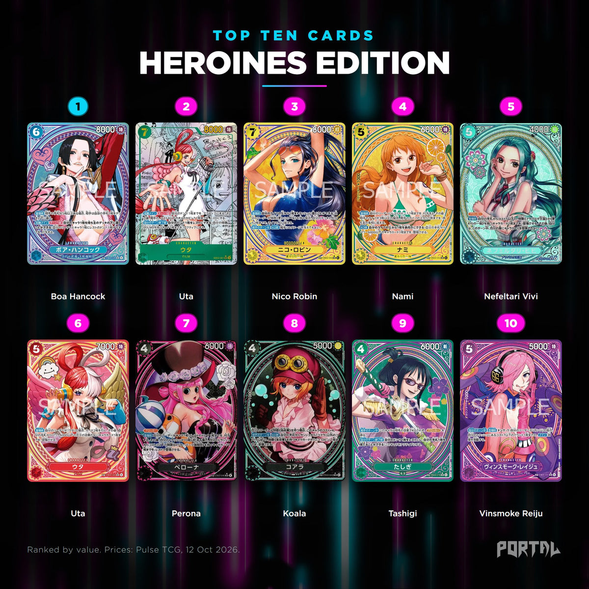 Heroines Edition Japanese top ten cards, prices from Pulse TCG, Portal TCG