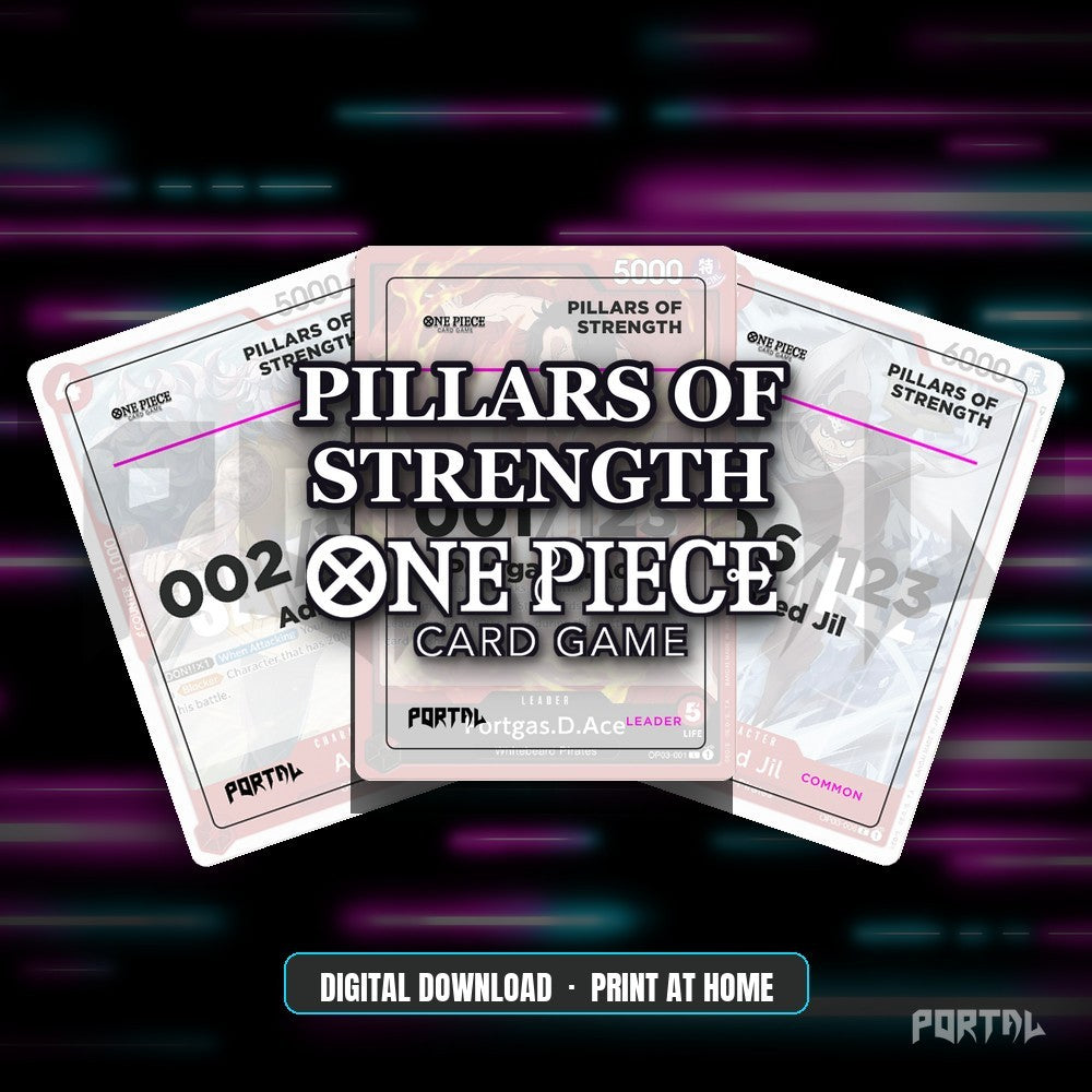 One Piece Pillars of Strength master set placeholders, digital download, Portal TCG
