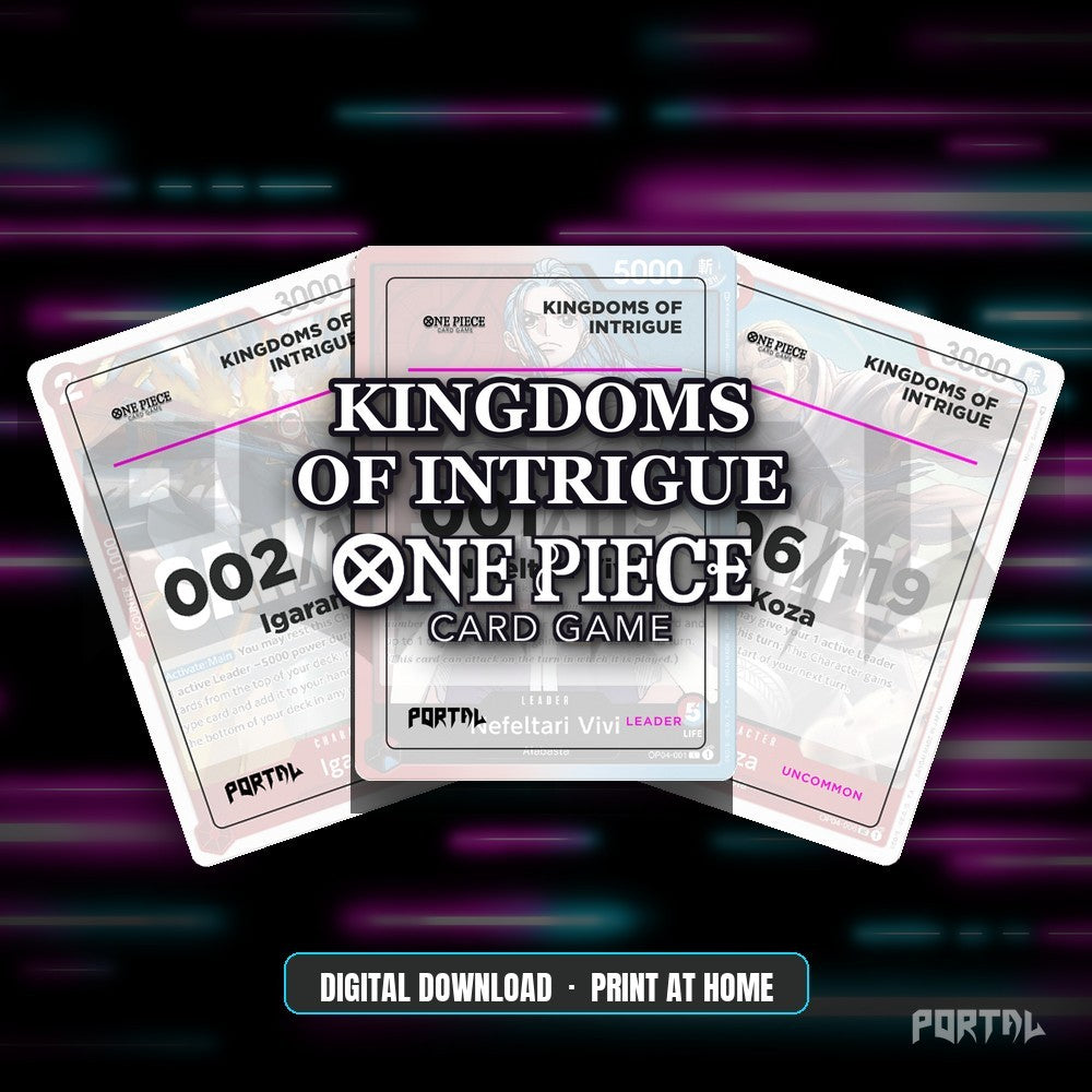 One Piece Kingdoms of Intrigue master set placeholders, digital download, Portal TCG