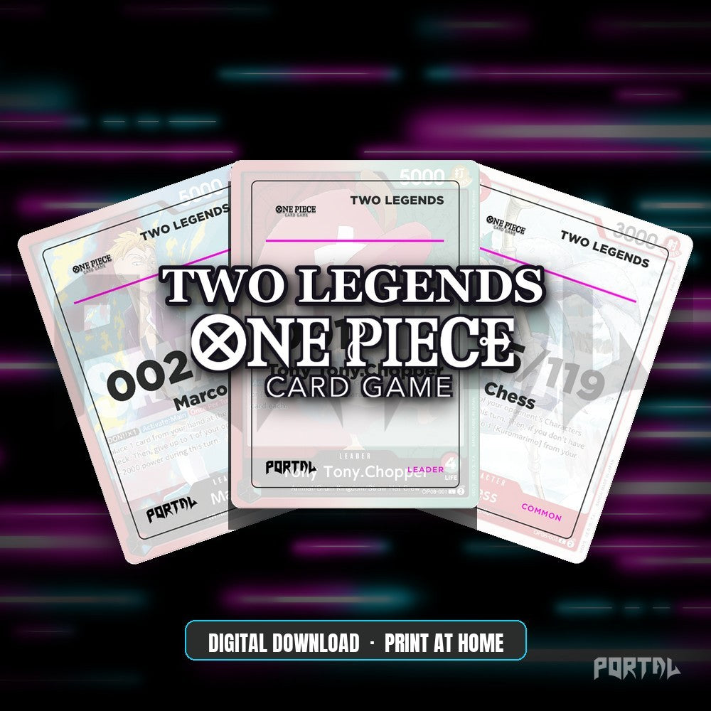 One Piece Two Legends master set placeholders, digital download, Portal TCG