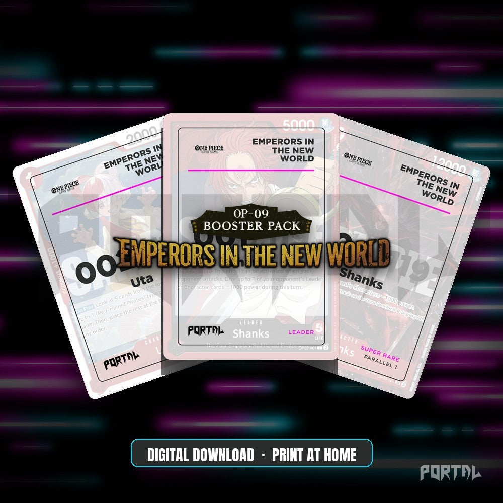 One Piece Emperors in the New World master set placeholders, digital download, Portal TCG
