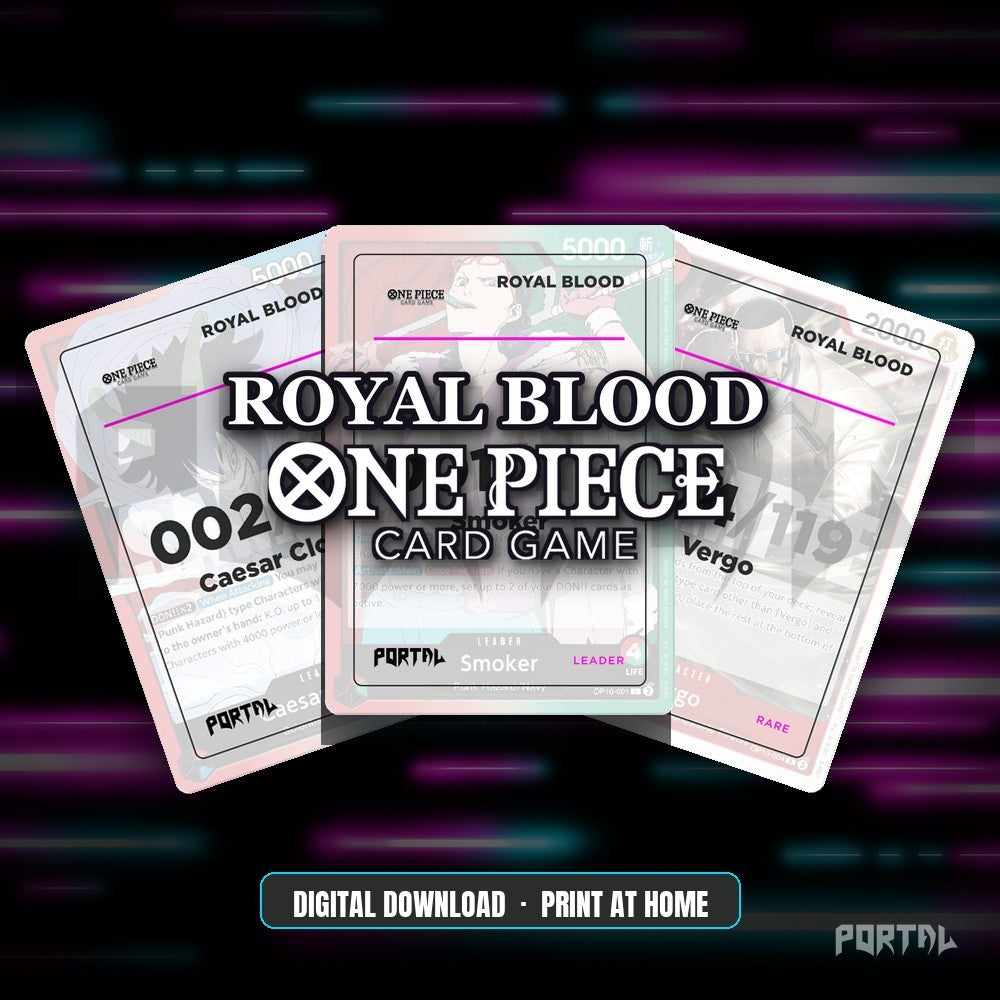 One Piece Royal Blood master set placeholders, digital download, Portal TCG