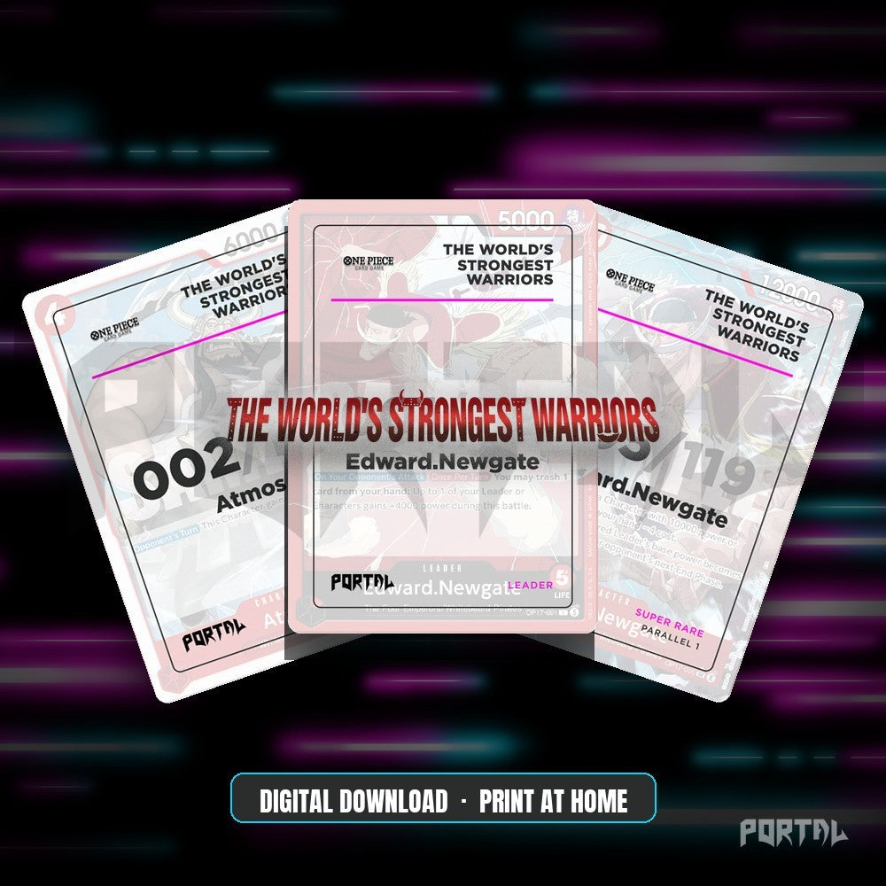 One Piece The World's Strongest Warriors master set placeholders, digital download, Portal TCG
