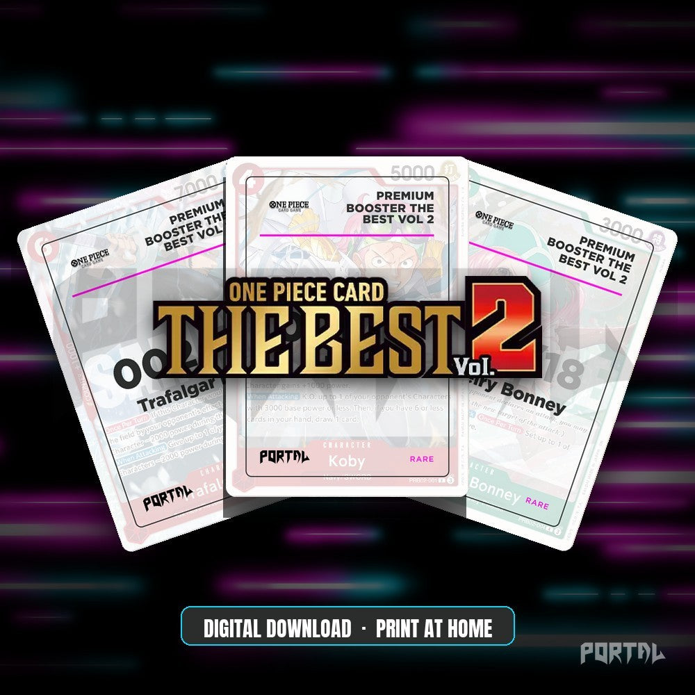 One Piece Premium Booster The Best Vol 2 master set placeholders, digital download, Portal TCG