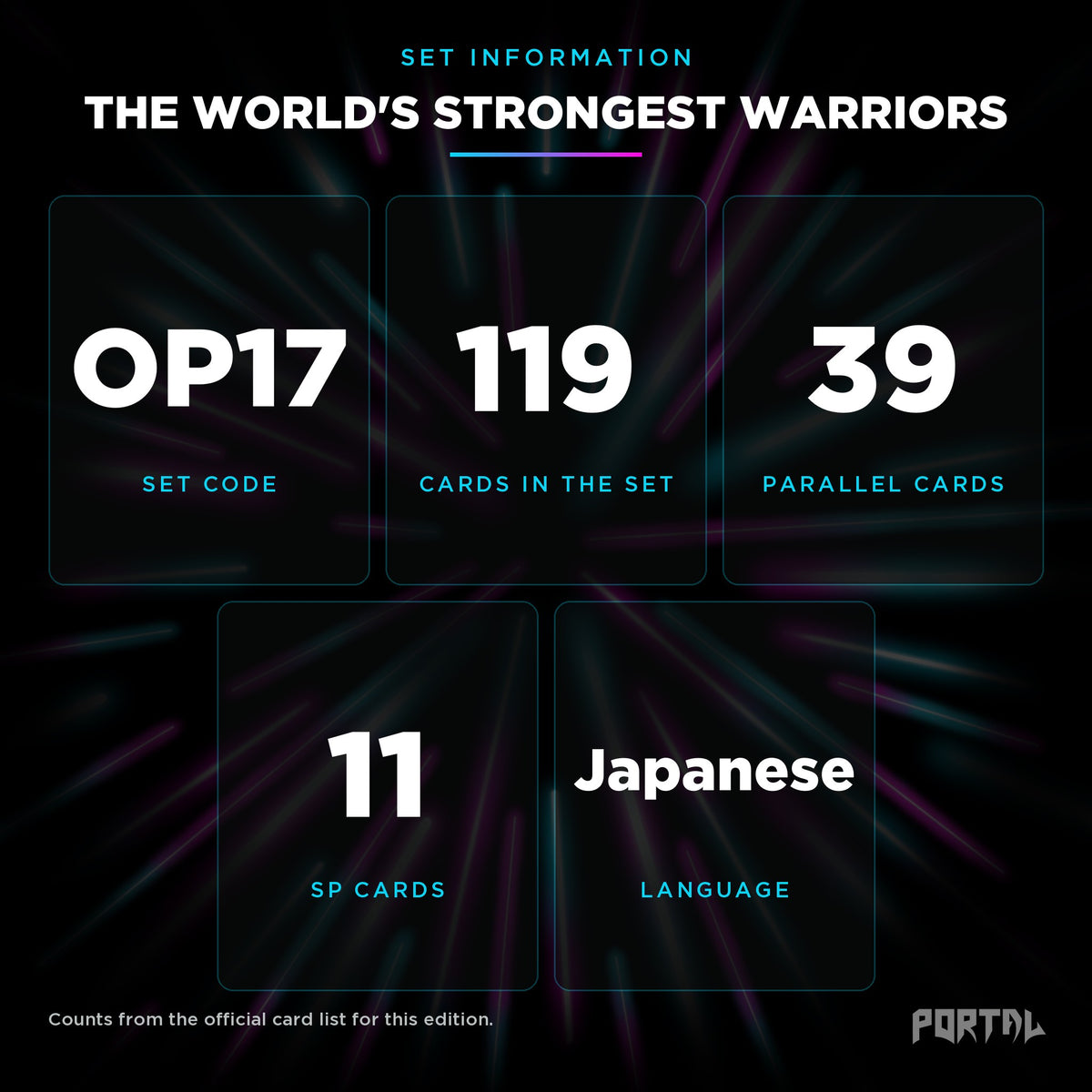 The World's Strongest Warriors Japanese set information, Portal TCG