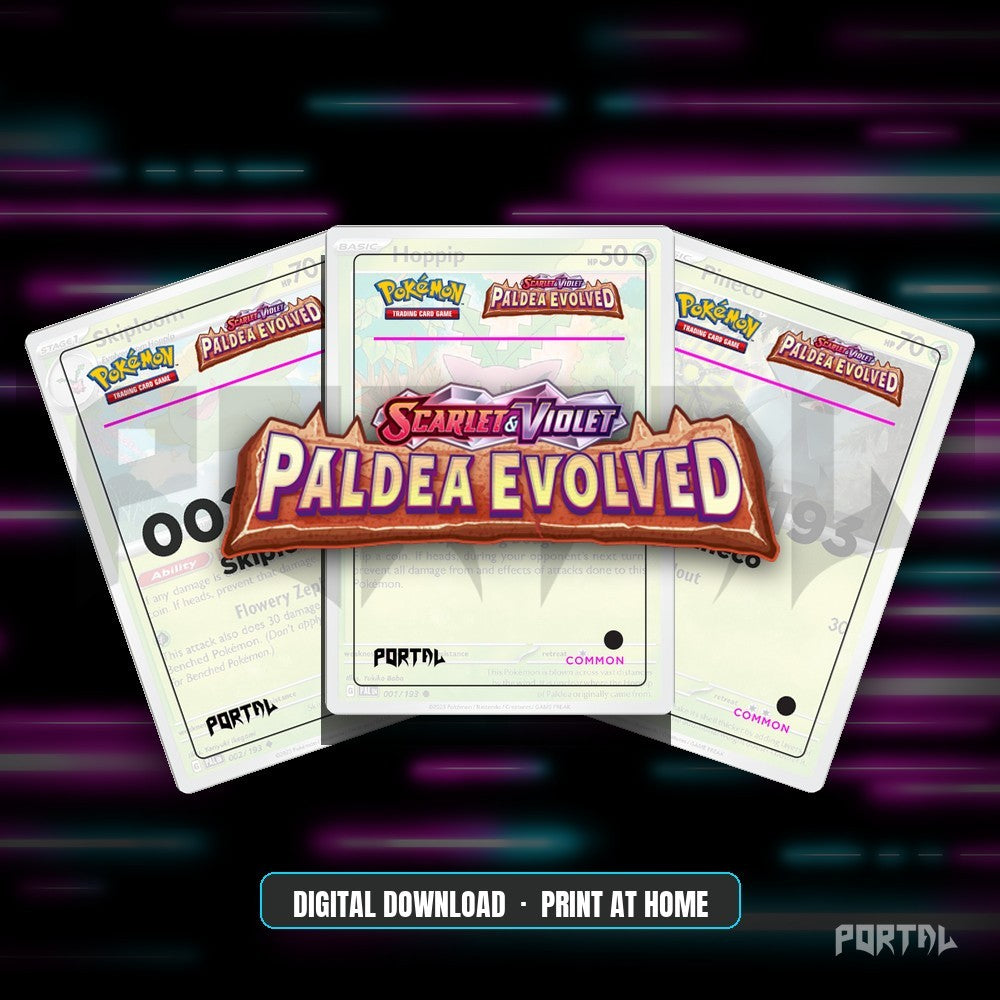 Paldea Evolved master set placeholders, digital download, Portal TCG