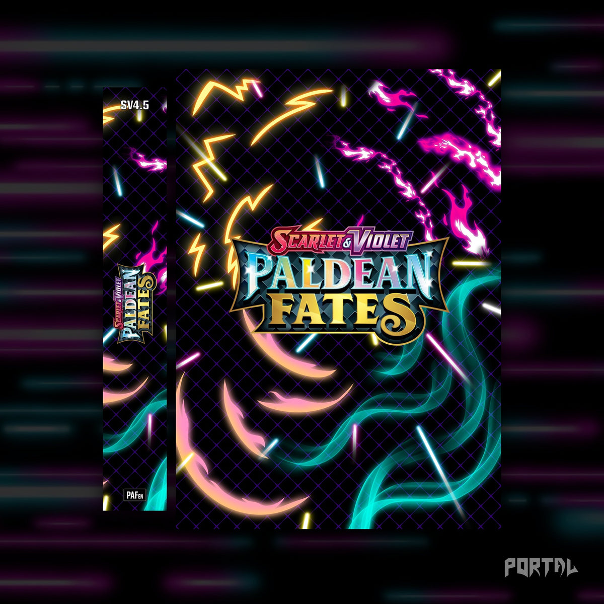 Pokemon Paldean Fates master set checklist kit, cover and spine, Portal TCG