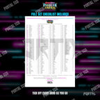 The free Paldean Fates master set checklist included with the placeholders