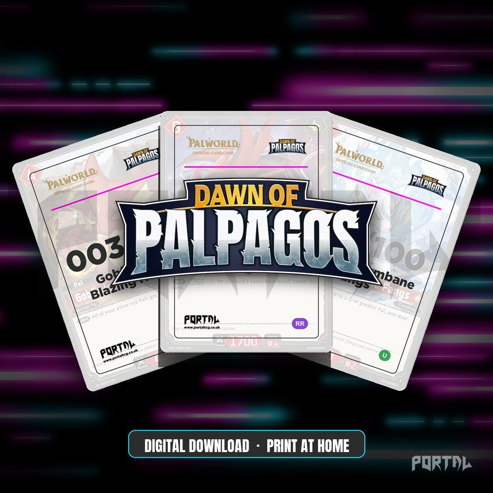 Palworld Dawn of Palpagos master set placeholders, digital download, Portal TCG