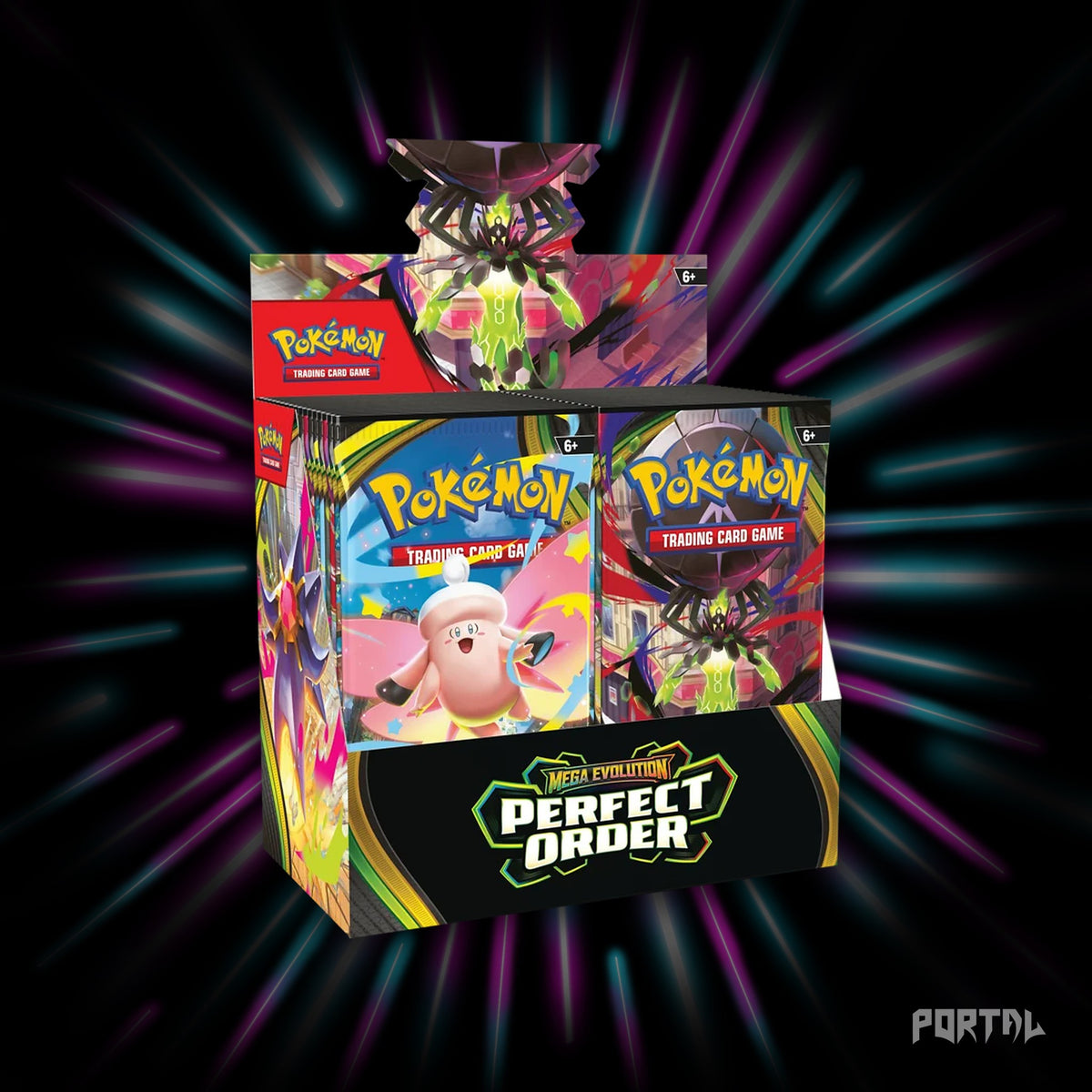 Pokemon Perfect Order booster box, box front, Portal TCG