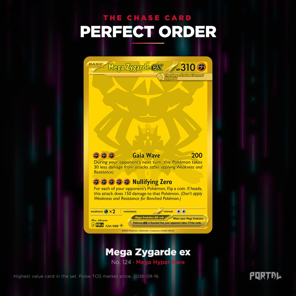 Pokemon Perfect Order booster pack, chase card, Portal TCG
