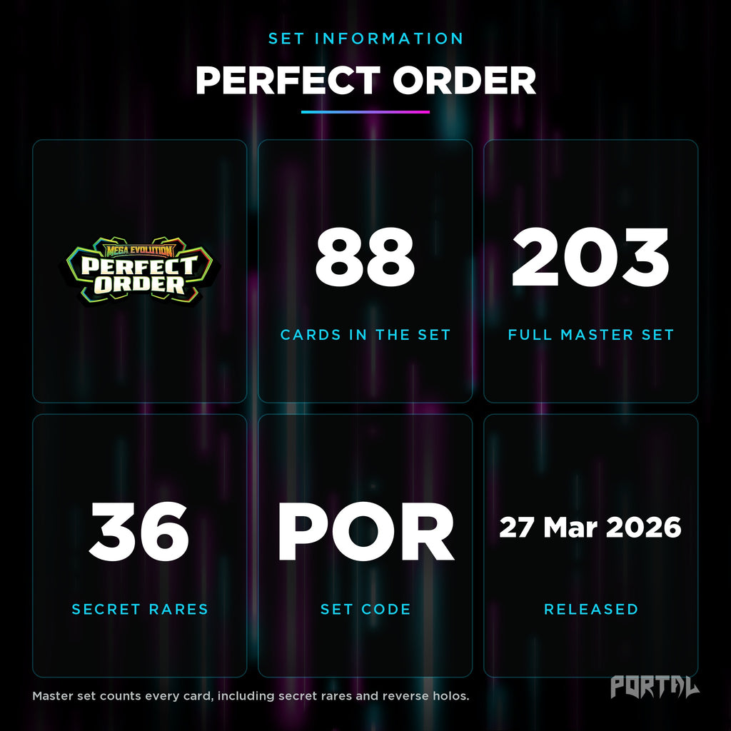 Pokemon Perfect Order booster pack, set information, Portal TCG