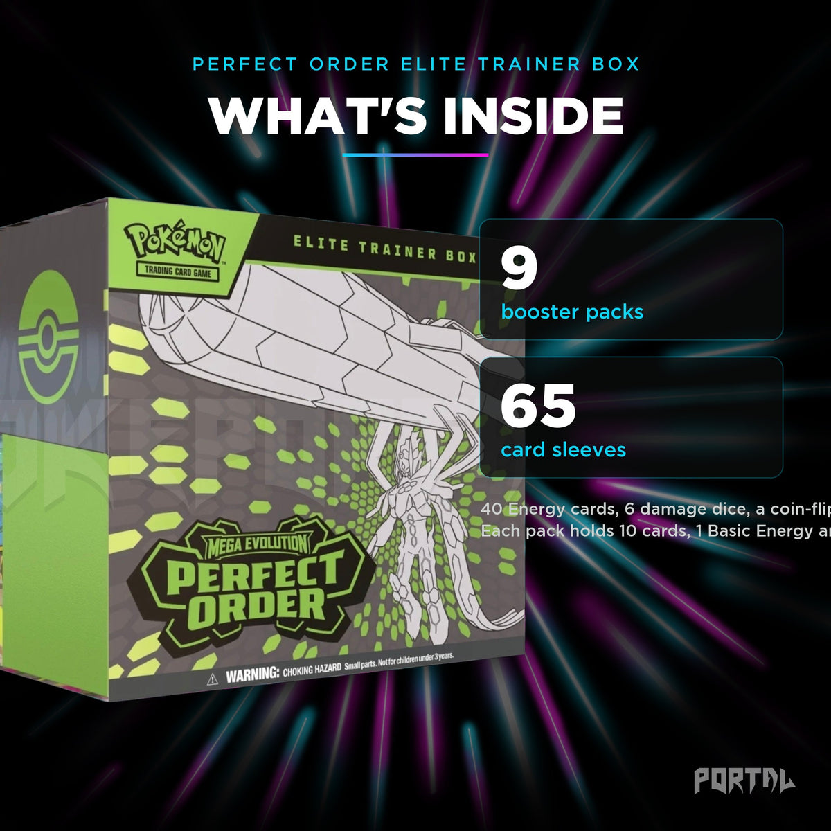 Pokemon Perfect Order elite trainer box, what's inside, Portal TCG