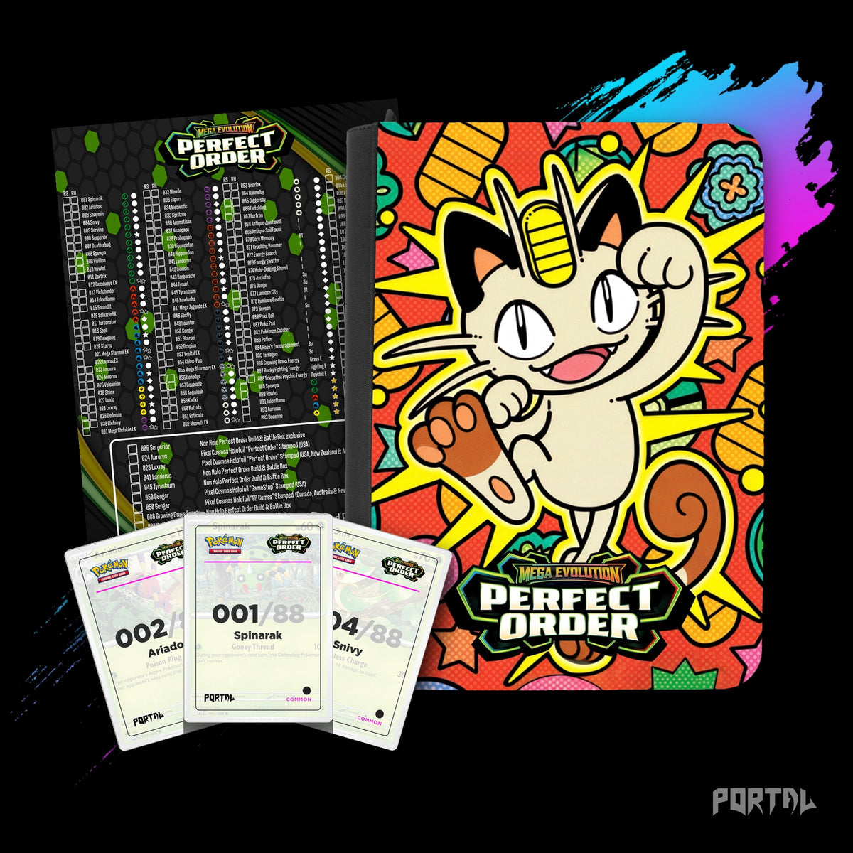 Pokemon Perfect Order master set bundle, everything included with the Meowth premium binder, Portal TCG