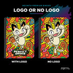 Pokemon Perfect Order Meowth premium binder, with logo and without logo side by side, Portal TCG