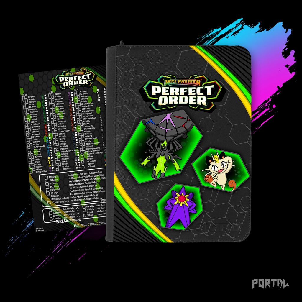 Pokemon Perfect Order standard binder, with its checklist, Portal TCG