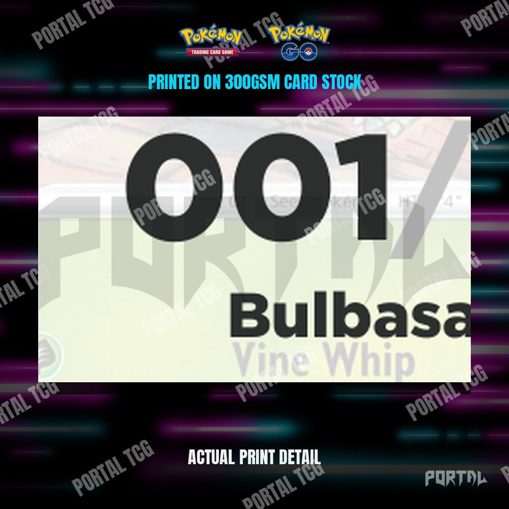 Close up of the print quality on a Pokemon GO placeholder card
