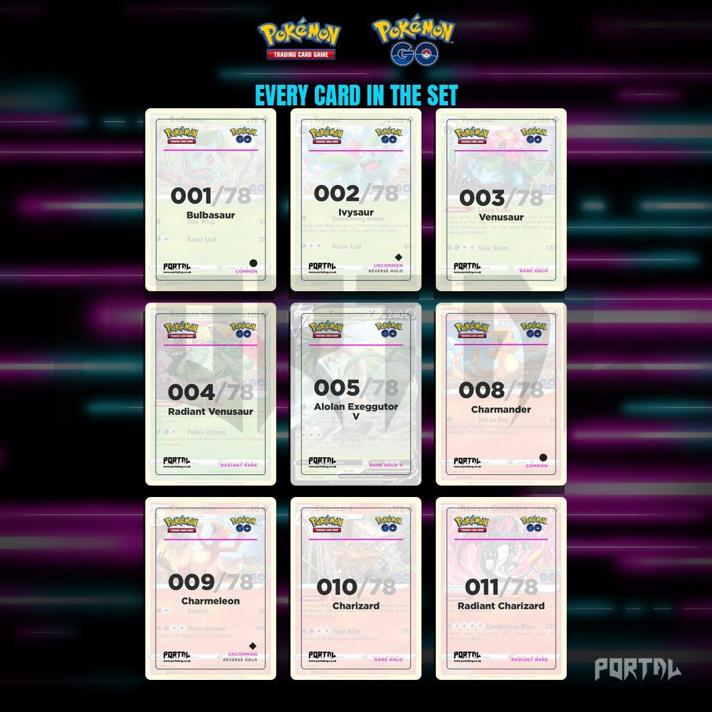 Pokemon GO master set placeholders, binder page, Portal TCG