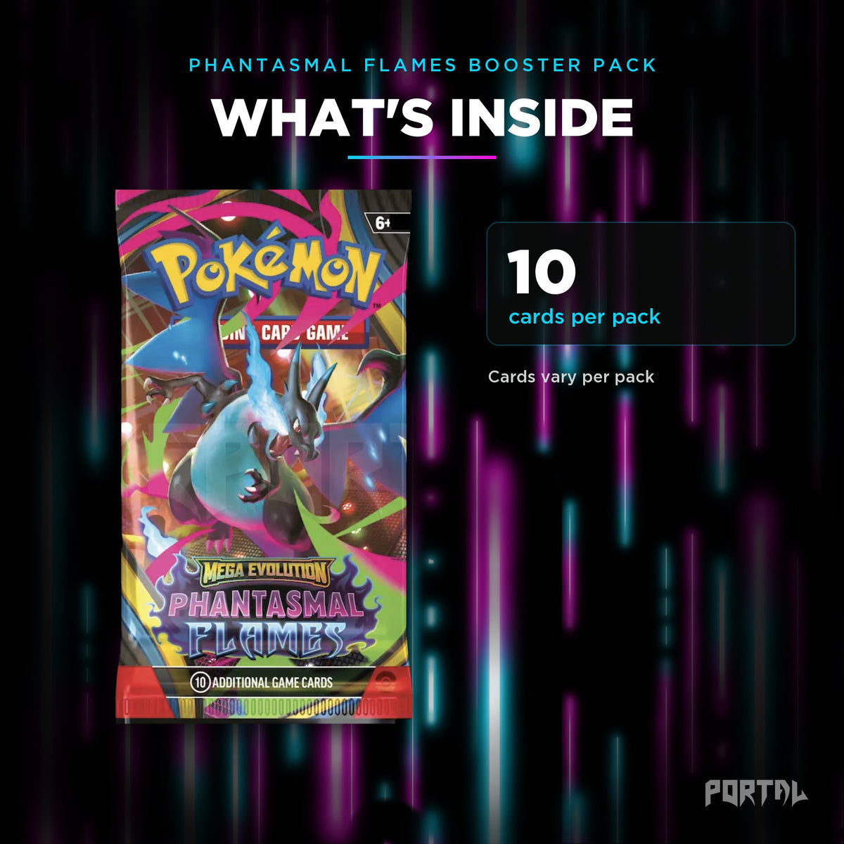 Pokemon Phantasmal Flames booster pack, what's inside, Portal TCG