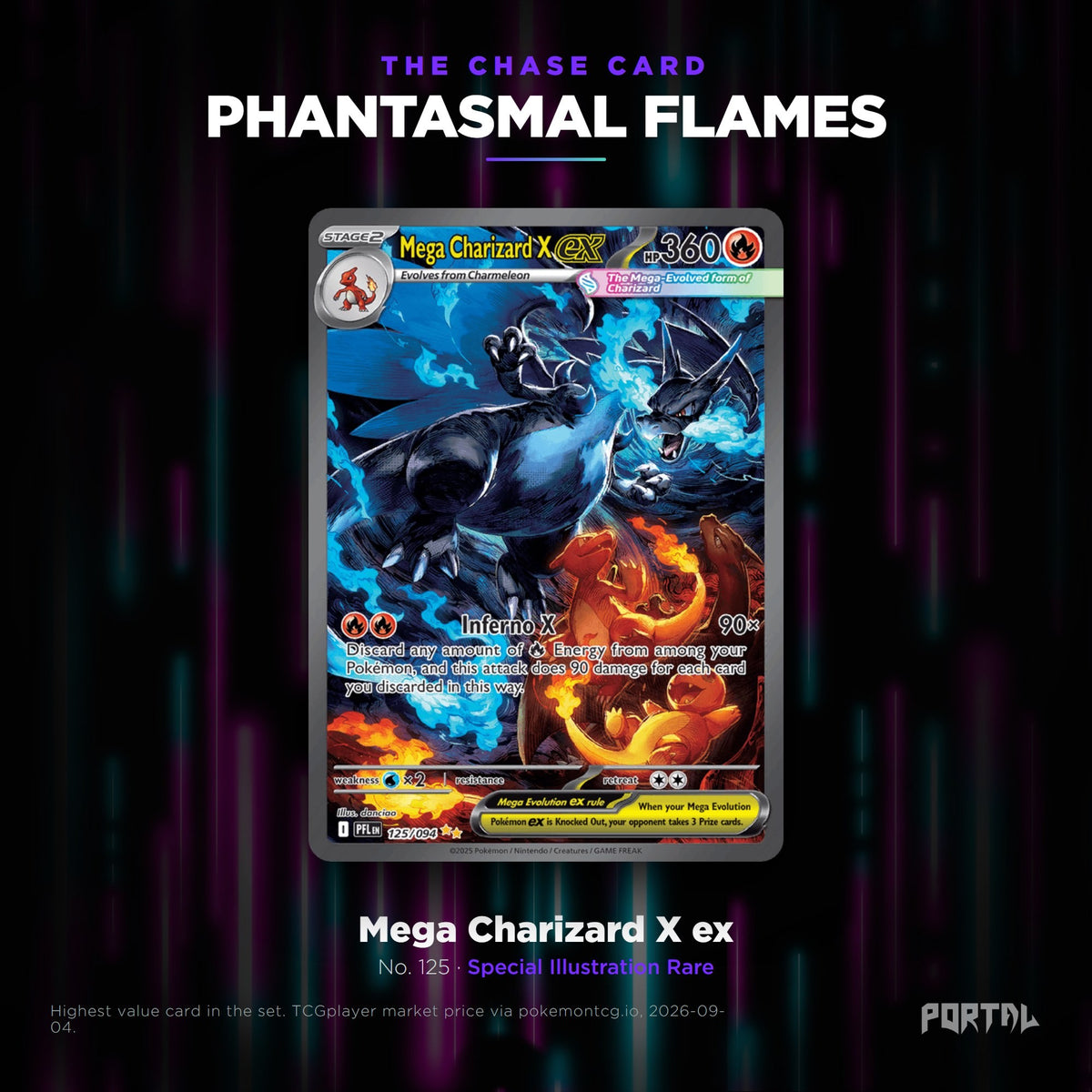 Pokemon Phantasmal Flames booster pack, chase card, Portal TCG