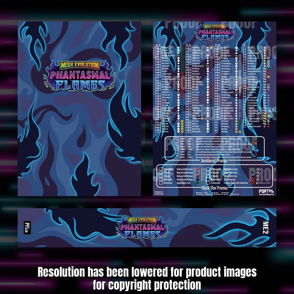 Pokemon Phantasmal Flames master set checklist kit, full kit with cover, spine and checklist, Portal TCG