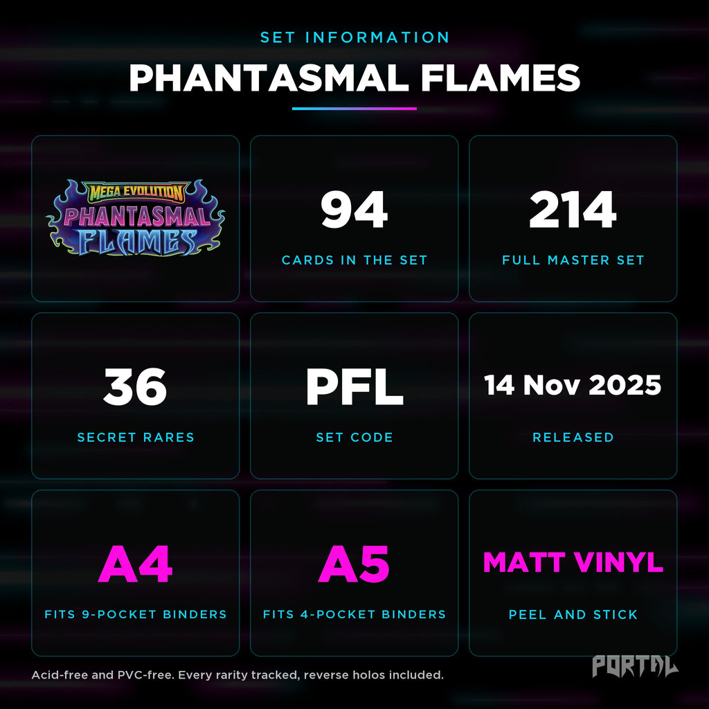 Pokemon Phantasmal Flames master set checklist kit, set information, Portal TCG