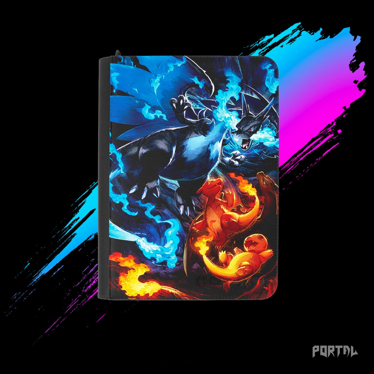 Pokemon Phantasmal Flames Mega Charizard premium binder, front cover without set logo, Portal TCG