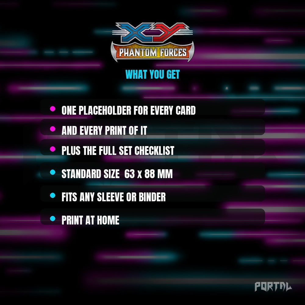 Pokemon Phantom Forces master set placeholders, what you get, Portal TCG