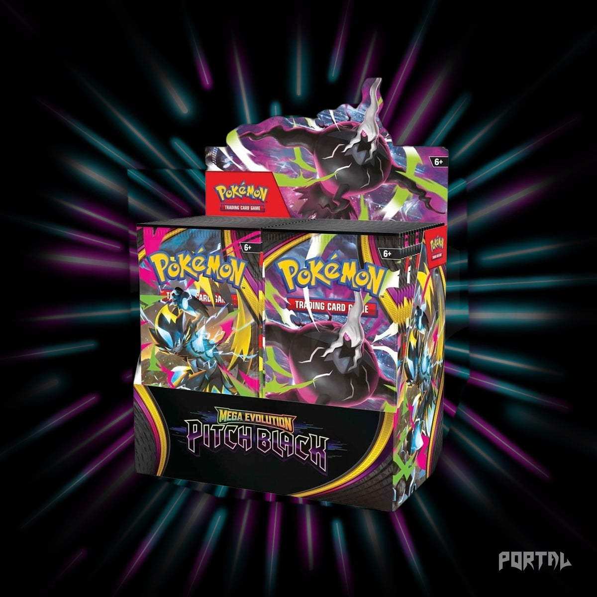Pokemon Pitch Black booster box, box front, Portal TCG