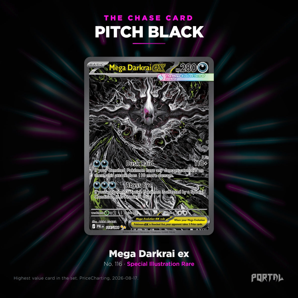Pokemon Pitch Black booster box, chase card, Portal TCG