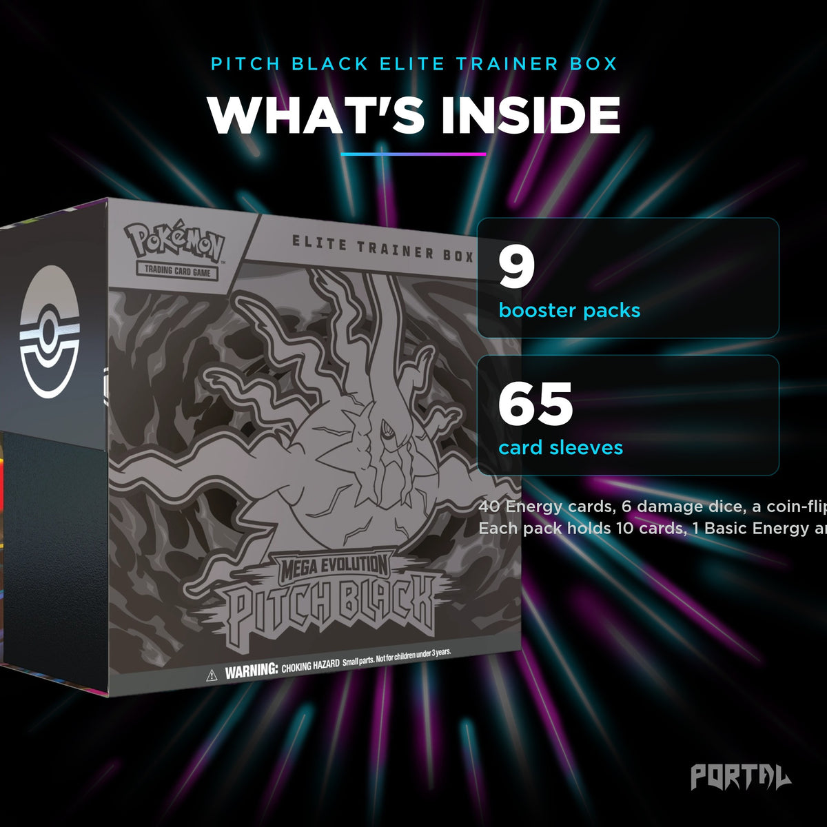 Pokemon Pitch Black elite trainer box, what's inside, Portal TCG