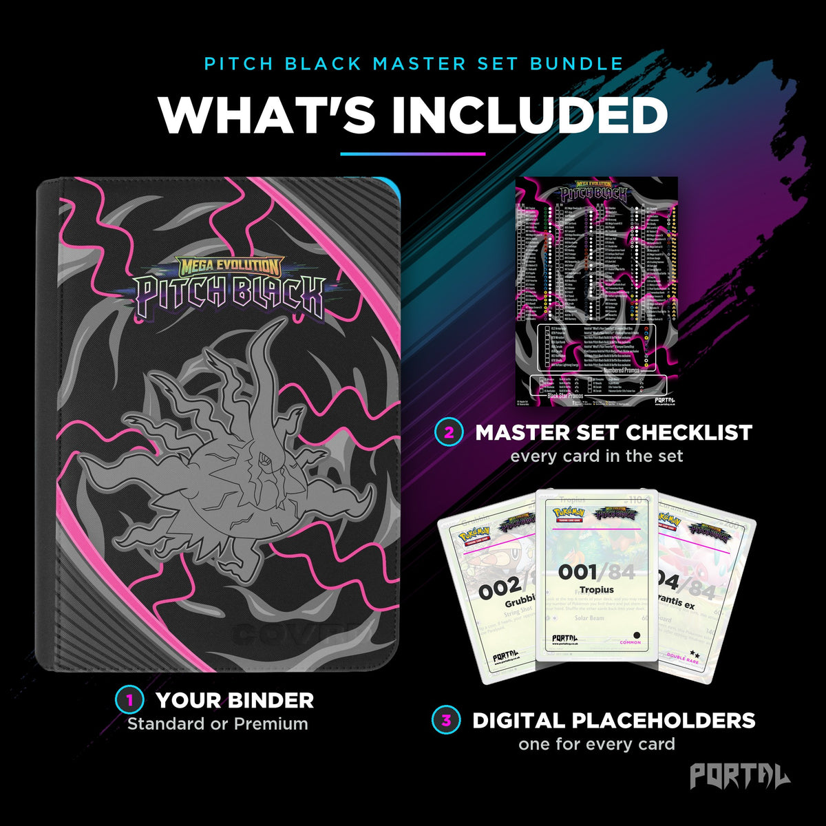 Pokemon Pitch Black master set bundle, what's included, Portal TCG