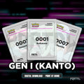 National Pokedex Gen I (Kanto) placeholders, digital download, Portal TCG
