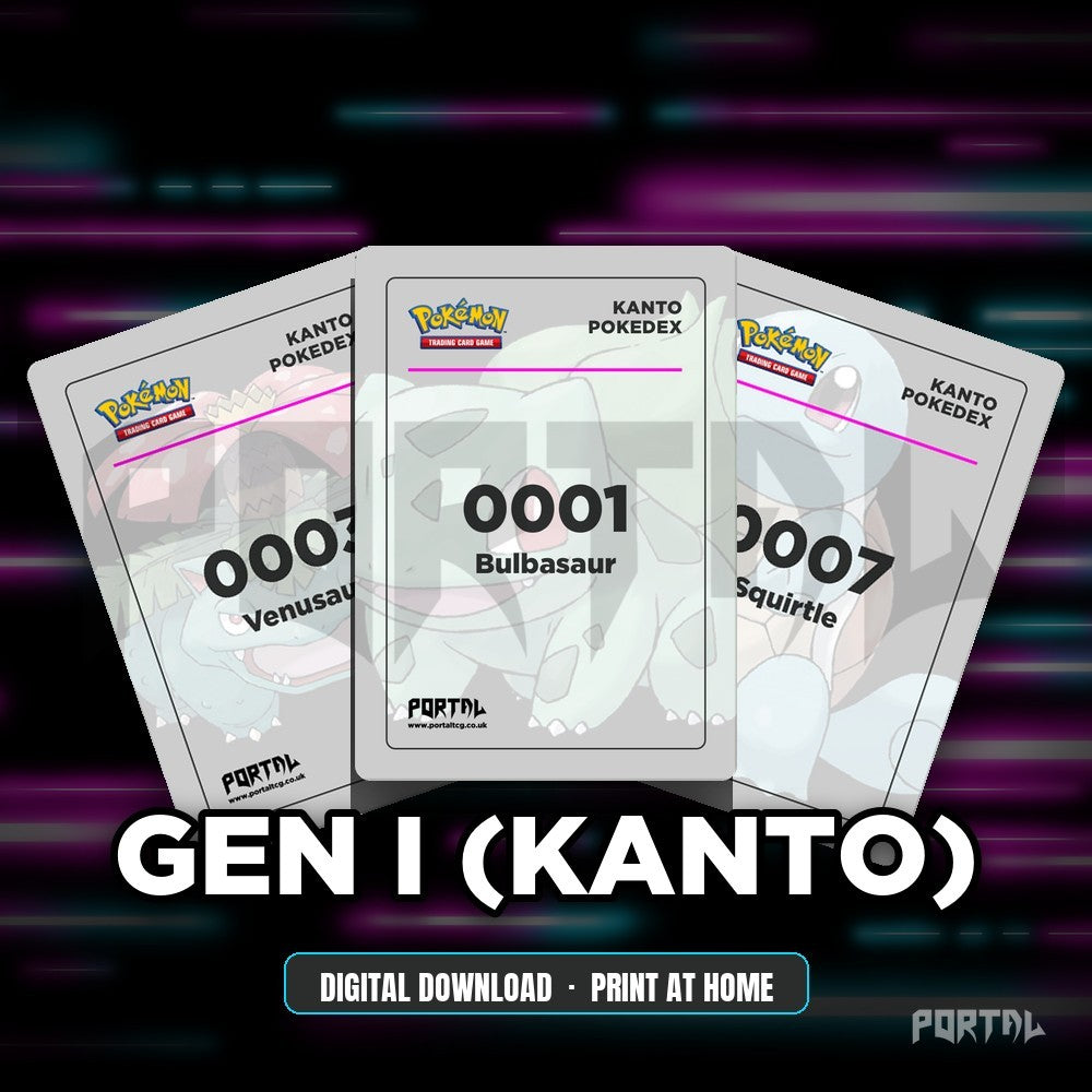 National Pokedex Gen I (Kanto) placeholders, digital download, Portal TCG