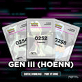 National Pokedex Gen III (Hoenn) placeholders, digital download, Portal TCG