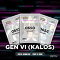 National Pokedex Gen VI (Kalos) placeholders, digital download, Portal TCG
