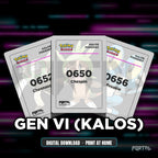 National Pokedex Gen VI (Kalos) placeholders, digital download, Portal TCG