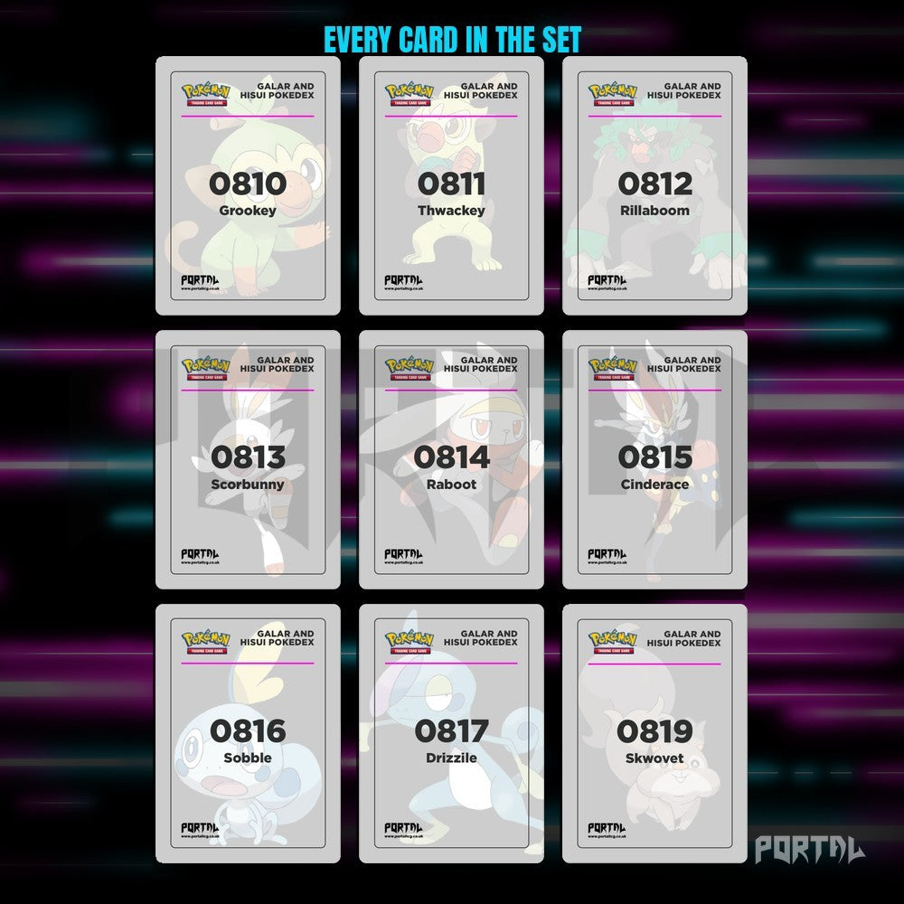 National Pokedex Gen VIII (Galar) placeholders, binder page, Portal TCG