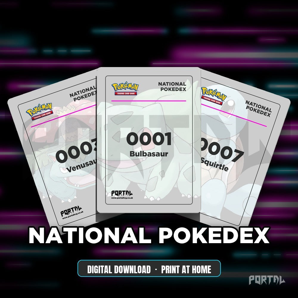 National Pokedex placeholders, every Pokemon, digital download, Portal TCG