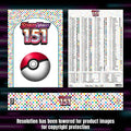 Pokemon 151 master set checklist kit, full kit with cover, spine and checklist, Portal TCG