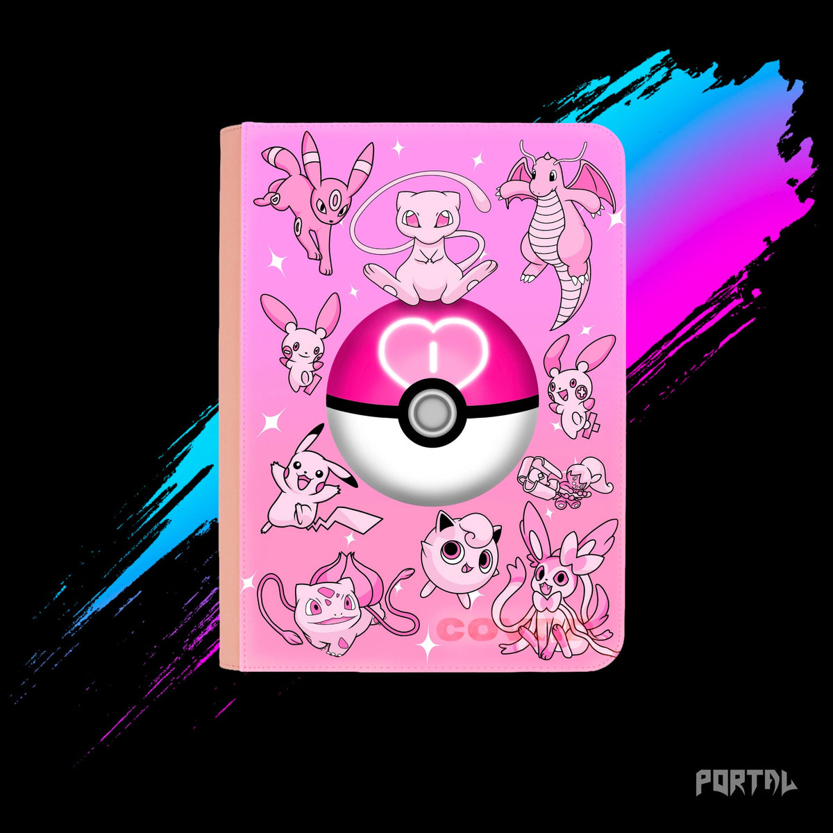 Pokemon Cute Pink character binder, front cover, Portal TCG
