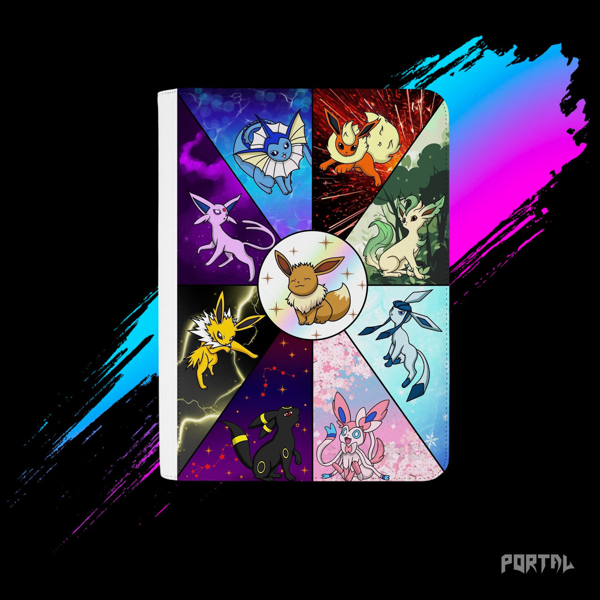 Pokemon Eeveelutions premium binder, front cover, Portal TCG