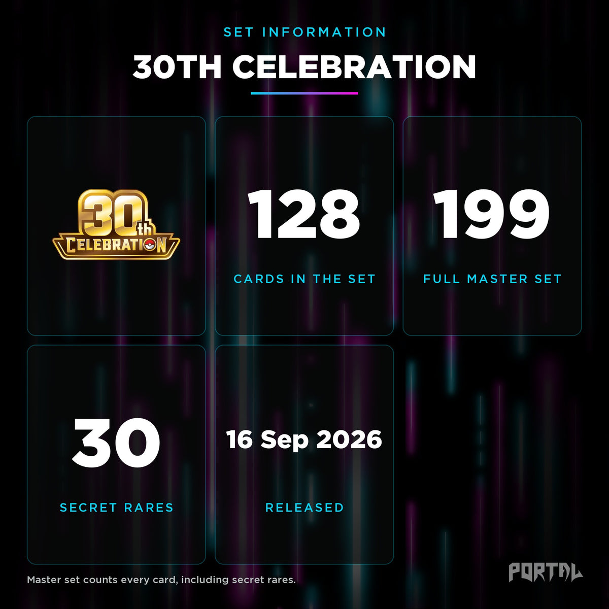 30th Celebration set information, Portal TCG