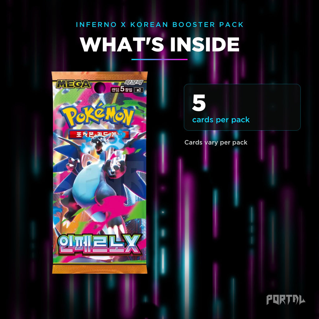 Inferno X Korean booster pack, what's inside: 5 cards per pack, Portal TCG