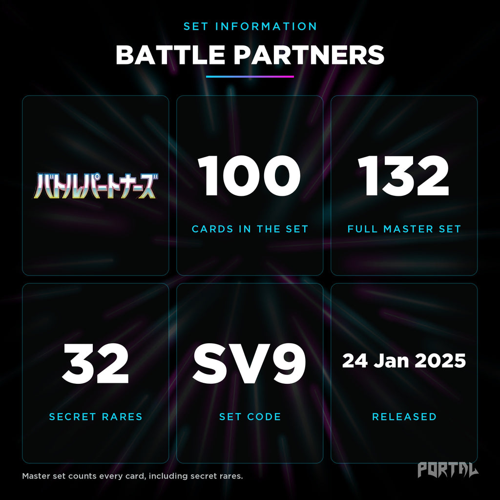 Battle Partners Japanese set information: 100 cards in the set, 132 in the master set, Portal TCG