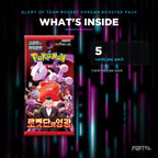 Glory of Team Rocket Korean booster pack, what's inside: 5 cards per pack, Portal TCG