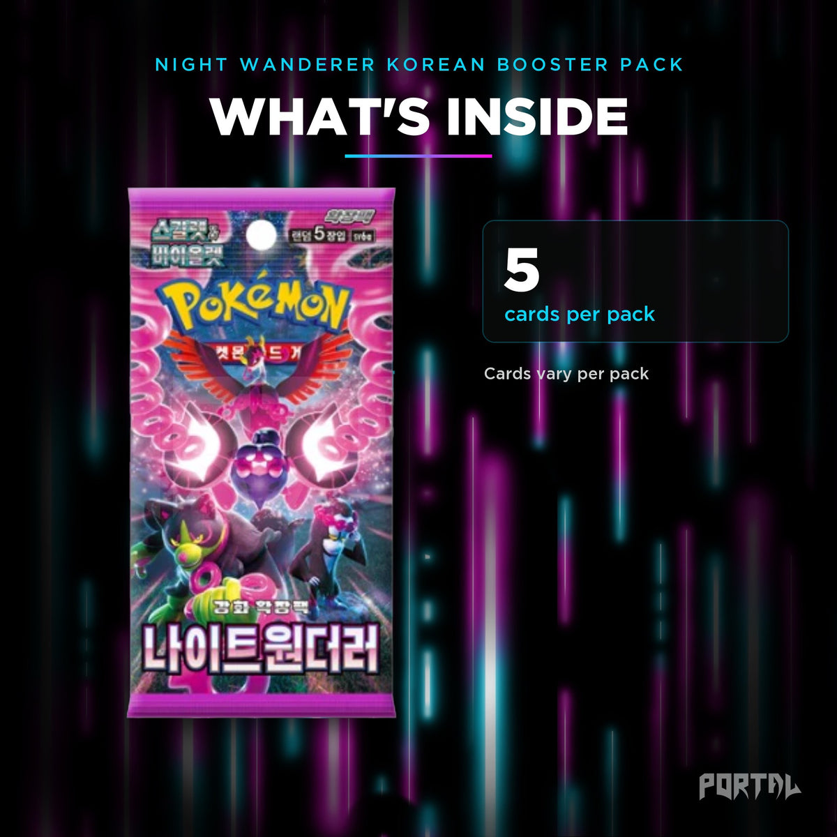 Night Wanderer Korean booster pack, what's inside, Portal TCG
