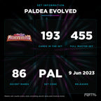 Paldea Evolved set information: 193 cards in the set, 455 in the master set, Portal TCG