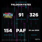 Paldean Fates set information: 91 cards in the set, 326 in the master set, Portal TCG